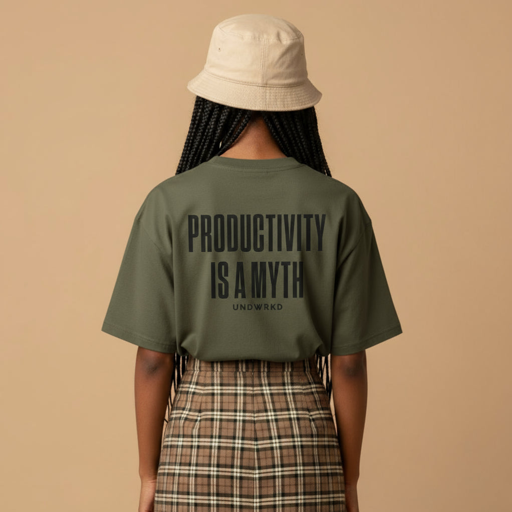 Anti-Hustle Dept. • Productivity Is a Myth Tee